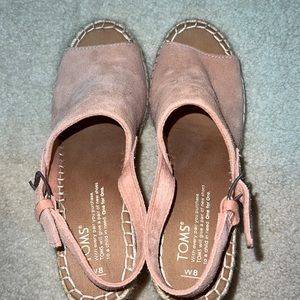 Toms Monica Suede Wedge Sandals Size 8-wide